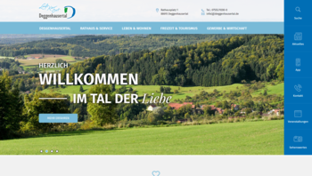 Startseite von der Homepage